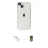 MARSİLYAN™- iPhone 14 Kılıf Ufuk Minimal Özel Seri - Siyah Joko Magic 5D Hayalet Cam + Pembe Diamond Kamera Lens