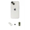MARSİLYAN™- iPhone 14 Kılıf Ufuk Minimal Özel Seri - Siyah Joko Magic 5D Hayalet Cam + Pembe Diamond Kamera Lens