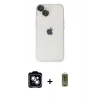 MARSİLYAN™- iPhone 14 Kılıf Ufuk Minimal Özel Seri - Siyah Joko Magic 5D Hayalet Cam + PVD Metal Kamera Lens - GS