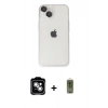 MARSİLYAN™- iPhone 14 Kılıf Ufuk Minimal Özel Seri - Siyah Joko Magic 5D Hayalet Cam + PVD Metal Kamera Lens - GS