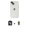 MARSİLYAN™- iPhone 14 Kılıf Ufuk Minimal Özel Seri - Siyah Joko Magic 5D Hayalet Cam + PVD Metal Kamera Lens - SH