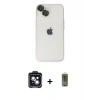 MARSİLYAN™- iPhone 14 Kılıf Ufuk Minimal Özel Seri - Siyah Joko Magic 5D Hayalet Cam + PVD Metal Kamera Lens - SH
