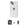 MARSİLYAN™- iPhone 14 Kılıf Ufuk Minimal Özel Seri - Siyah Joko Magic 5D Hayalet Cam + PVD Metal Kamera Lens - SH