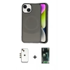 MARSİLYAN™- iPhone 14 Kılıf Ufuk Serisi - Şeffaf 360 Full Body Arka Koruyucu + Shine Kamera Lens - GD