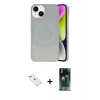 MARSİLYAN™- iPhone 14 Kılıf Ufuk Serisi - Şeffaf 360 Full Body Arka Koruyucu + Diamond Kamera Lens - SABE
