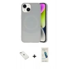 MARSİLYAN™- iPhone 14 Kılıf Ufuk Serisi - Şeffaf Pasifik Cam Ekran Koruyucu + Diamond Kamera Lens - PE