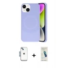 MARSİLYAN™- iPhone 14 Kılıf Ufuk Serisi - Şeffaf Pasifik Cam Ekran Koruyucu + Shine Kamera Lens - MI