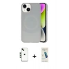 MARSİLYAN™- iPhone 14 Kılıf Ufuk Serisi - Şeffaf Pasifik Cam Ekran Koruyucu + Shine Kamera Lens - YL