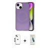 MARSİLYAN™- iPhone 14 Kılıf Ufuk Serisi - Şeffaf Pasifik Cam Ekran Koruyucu + Shine Kamera Lens - YL