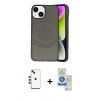 MARSİLYAN™- iPhone 14 Kılıf Ufuk Serisi - Şeffaf Royal Nano Ekran Koruyucu + Shine Kamera Lens - KI