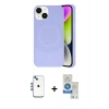 MARSİLYAN™- iPhone 14 Kılıf Ufuk Serisi - Şeffaf Royal Nano Ekran Koruyucu + Shine Kamera Lens - MI