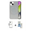 MARSİLYAN™- iPhone 14 Kılıf Ufuk Serisi - Şeffaf Royal Nano Ekran Koruyucu + Shine Kamera Lens - SH