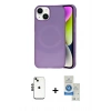 MARSİLYAN™- iPhone 14 Kılıf Ufuk Serisi - Şeffaf Royal Nano Ekran Koruyucu + Shine Kamera Lens - SH