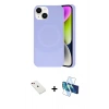 MARSİLYAN™- iPhone 14 Kılıf Ufuk Serisi - Siyah 3D Antistatik Cam Ekran Koruyucu + Diamond Kamera Lens - KI