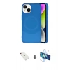 MARSİLYAN™- iPhone 14 Kılıf Ufuk Serisi - Siyah 3D Antistatik Cam Ekran Koruyucu + Diamond Kamera Lens - KI