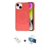 MARSİLYAN™- iPhone 14 Kılıf Ufuk Serisi - Siyah 3D Antistatik Cam Ekran Koruyucu + Diamond Kamera Lens - SABE