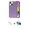 MARSİLYAN™- iPhone 14 Kılıf Ufuk Serisi - Siyah 3D Antistatik Cam Ekran Koruyucu + Diamond Kamera Lens - SABE