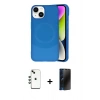 MARSİLYAN™- iPhone 14 Kılıf Ufuk Serisi - Siyah 3D Antistatik Hayalet Cam Ekran Koruyucu + Shine Kamera Lens - YL