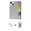 MARSİLYAN™- iPhone 14 Kılıf Ufuk Serisi - Siyah Bilvis 3D Cam Ekran Koruyucu + Diamond Kamera Lens - KI