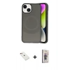 MARSİLYAN™- iPhone 14 Kılıf Ufuk Serisi - Siyah Bilvis 3D Cam Ekran Koruyucu + Diamond Kamera Lens - KI
