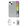MARSİLYAN™- iPhone 14 Kılıf Ufuk Serisi - Siyah Bilvis 3D Cam Ekran Koruyucu + Shine Kamera Lens - GS