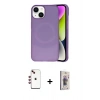 MARSİLYAN™- iPhone 14 Kılıf Ufuk Serisi - Siyah Bilvis 3D Cam Ekran Koruyucu + Shine Kamera Lens - KI