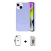 MARSİLYAN™- iPhone 14 Kılıf Ufuk Serisi - Siyah Bilvis 3D Cam Ekran Koruyucu + Shine Kamera Lens - MI