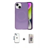 MARSİLYAN™- iPhone 14 Kılıf Ufuk Serisi - Siyah Bilvis 3D Cam Ekran Koruyucu + Shine Kamera Lens - MI