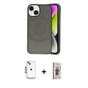 MARSİLYAN™- iPhone 14 Kılıf Ufuk Serisi - Siyah Bilvis 3D Cam Ekran Koruyucu + Shine Kamera Lens - MI
