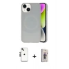 MARSİLYAN™- iPhone 14 Kılıf Ufuk Serisi - Siyah Bilvis 3D Cam Ekran Koruyucu + Shine Kamera Lens - SH