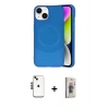 MARSİLYAN™- iPhone 14 Kılıf Ufuk Serisi - Siyah Bilvis 3D Cam Ekran Koruyucu + Shine Kamera Lens - SH