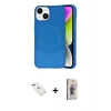 MARSİLYAN™- iPhone 14 Kılıf Ufuk Serisi - Siyah Bilvis 3D Cam Ekran Koruyucu + Diamond Kamera Lens - YL