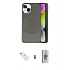 MARSİLYAN™- iPhone 14 Kılıf Ufuk Serisi - Siyah Bilvis 3D Cam Ekran Koruyucu + Diamond Kamera Lens - YL