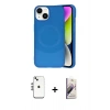 MARSİLYAN™- iPhone 14 Kılıf Ufuk Serisi - Siyah Bilvis 3D Mat Cam Ekran Koruyucu + Shine Kamera Lens - GS