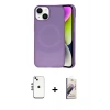 MARSİLYAN™- iPhone 14 Kılıf Ufuk Serisi - Siyah Bilvis 3D Mat Cam Ekran Koruyucu + Shine Kamera Lens - GS