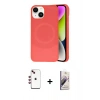 MARSİLYAN™- iPhone 14 Kılıf Ufuk Serisi - Siyah Bilvis 3D Mat Cam Ekran Koruyucu + Shine Kamera Lens - KI