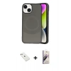MARSİLYAN™- iPhone 14 Kılıf Ufuk Serisi - Siyah Bilvis 3D Mat Cam Ekran Koruyucu + Diamond Kamera Lens - PE