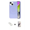 MARSİLYAN™- iPhone 14 Kılıf Ufuk Serisi - Siyah Bilvis 3D Mat Cam Ekran Koruyucu + Diamond Kamera Lens - PE