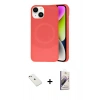 MARSİLYAN™- iPhone 14 Kılıf Ufuk Serisi - Siyah Bilvis 3D Mat Cam Ekran Koruyucu + Diamond Kamera Lens - PE