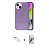 MARSİLYAN™- iPhone 14 Kılıf Ufuk Serisi - Siyah Bilvis 3D Mat Cam Ekran Koruyucu + Diamond Kamera Lens - PE
