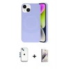 MARSİLYAN™- iPhone 14 Kılıf Ufuk Serisi - Siyah Bilvis 3D Mat Cam Ekran Koruyucu + Shine Kamera Lens - MI