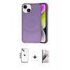 MARSİLYAN™- iPhone 14 Kılıf Ufuk Serisi - Siyah Bilvis 3D Mat Cam Ekran Koruyucu + Shine Kamera Lens - MI
