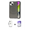MARSİLYAN™- iPhone 14 Kılıf Ufuk Serisi - Siyah Bilvis 5in1 3D Magic Cam Ekran Koruyucu + Shine Kamera Lens - GS