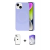 MARSİLYAN™- iPhone 14 Kılıf Ufuk Serisi - Siyah Bilvis 5in1 3D Magic Cam Ekran Koruyucu + Shine Kamera Lens - GS