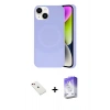 MARSİLYAN™- iPhone 14 Kılıf Ufuk Serisi - Siyah Bilvis 5in1 3D Magic Cam Ekran Koruyucu + Diamond Kamera Lens - KI