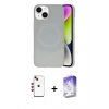 MARSİLYAN™- iPhone 14 Kılıf Ufuk Serisi - Siyah Bilvis 5in1 3D Magic Cam Ekran Koruyucu + Shine Kamera Lens - KI