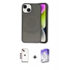 MARSİLYAN™- iPhone 14 Kılıf Ufuk Serisi - Siyah Bilvis 5in1 3D Magic Cam Ekran Koruyucu + Shine Kamera Lens - KI