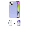 MARSİLYAN™- iPhone 14 Kılıf Ufuk Serisi - Siyah Bilvis 5in1 3D Magic Cam Ekran Koruyucu + Shine Kamera Lens - MI
