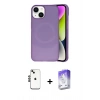 MARSİLYAN™- iPhone 14 Kılıf Ufuk Serisi - Siyah Bilvis 5in1 3D Magic Cam Ekran Koruyucu + Shine Kamera Lens - SH