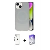 MARSİLYAN™- iPhone 14 Kılıf Ufuk Serisi - Siyah Bilvis 5in1 3D Magic Cam Ekran Koruyucu + Shine Kamera Lens - GS